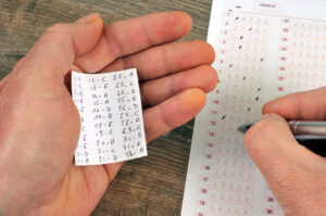 student cheating on an exam