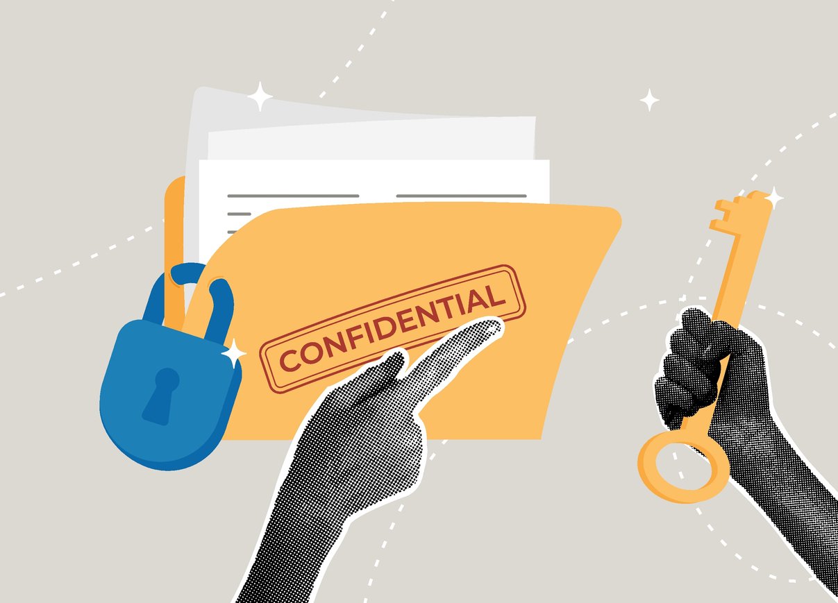 Collage illustration about secret information