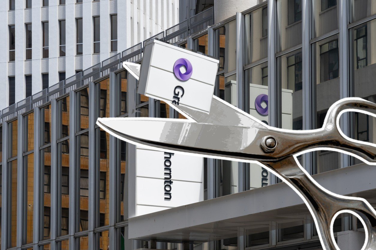 Grant Thornton building exterior with scissors