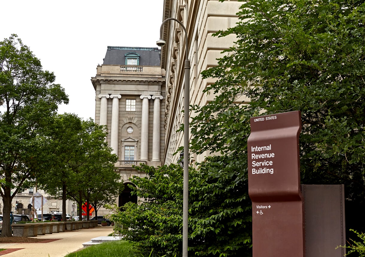 IRS exterior building sign, Washington DC