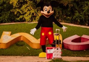 Mickey Mouse with luggage