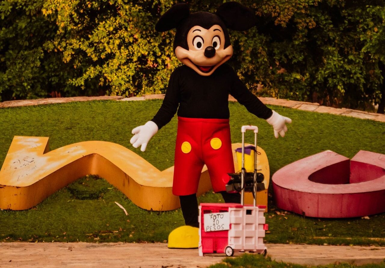 Mickey Mouse with luggage