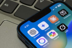 AI apps on a phone screen