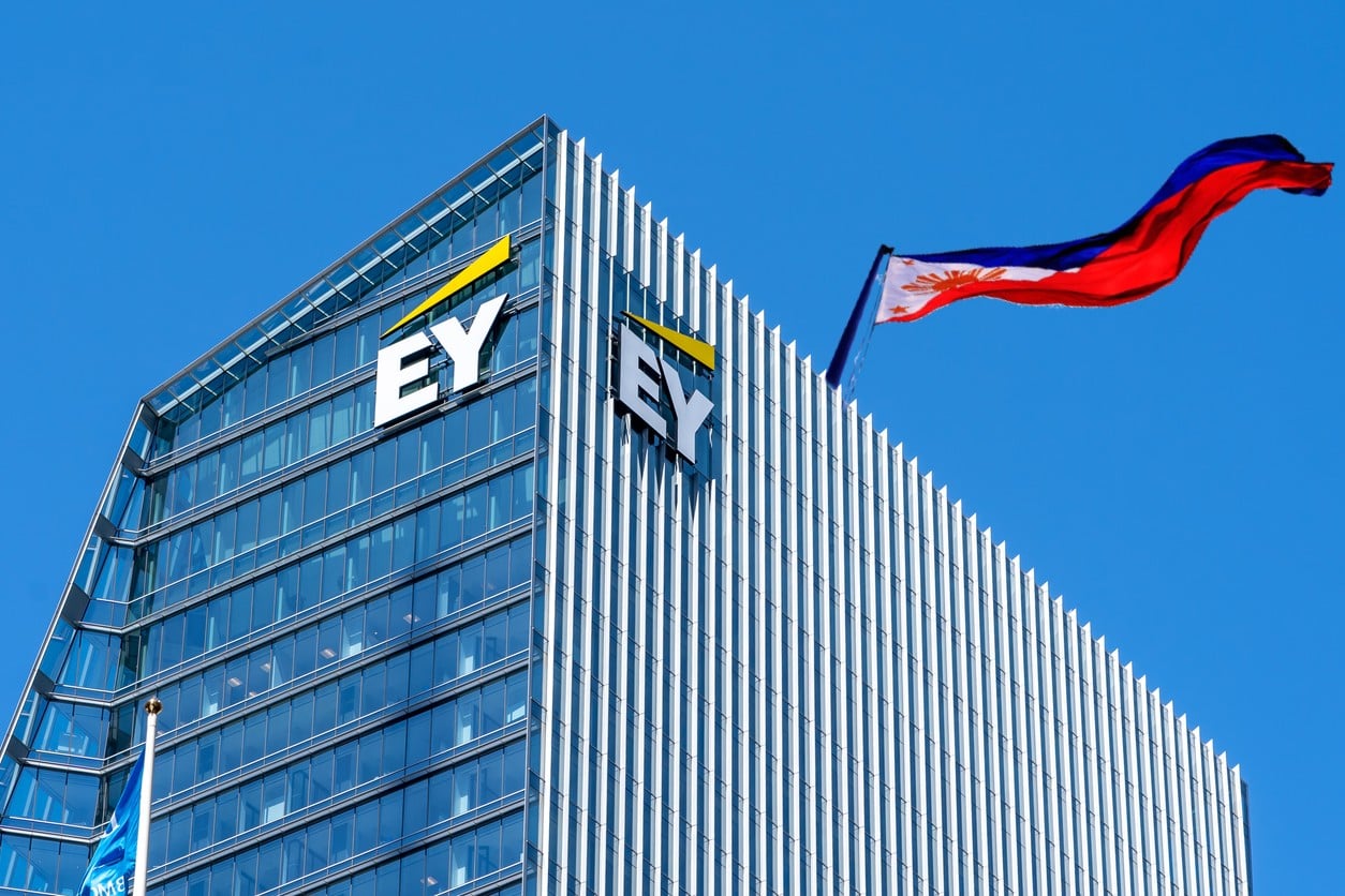 EY building with Philippines flag